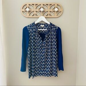 Meadow Rue by Anthro. Evella Blouse Blue Sz Medium